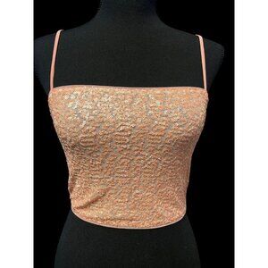Susana Monaco Sequin Sparkle Crop Top Women SM Pink
